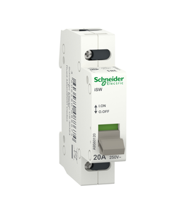 Rozłącznik modułowy iSW-20-1, 1NO 20A, 250V AC, dźwignia szara